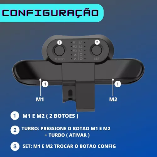 Versão atualizada de agosto de 2021】 Controle PS4 com 3 botões traseiros  programáveis e 1 botão traseiro de controle de sensibilidade, controle  remoto de jogo com Turbo/Gyro/HD Dual Vibration/Touch Panel /LED 