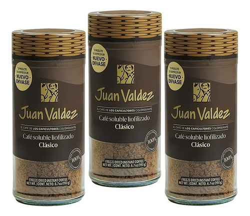 3 Café Liofilizado Juan Valdez X 190g Cl - g