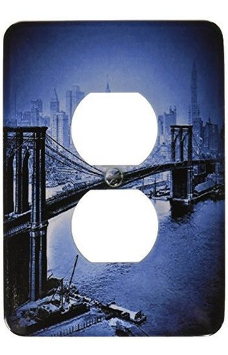 3drose Lsp_21673_6 Vintage 1915 Puente De Brooklyn En Azul T
