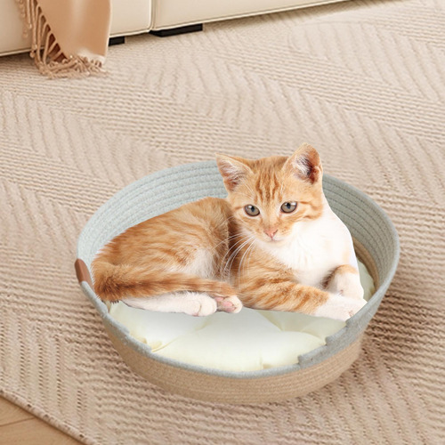 Cesta De Cama Tejida Para Gatos, Accesorio Para Mascotas L
