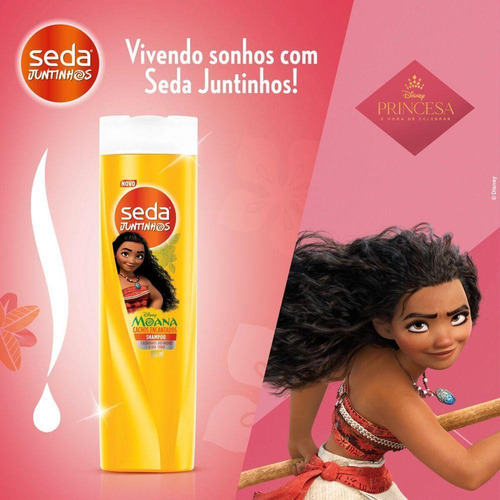 Kit 2 Shampoos Seda Infantil Moana Cachos Encantados 300ml