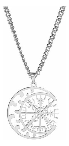 C Colar Crescente Vegvisir Bússola Símbolo Do Guia Viking