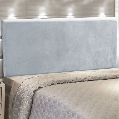 Cabeceira Painel Clean Cama Box Queen 160 Cm Suede - D'rossi Cor Cinza