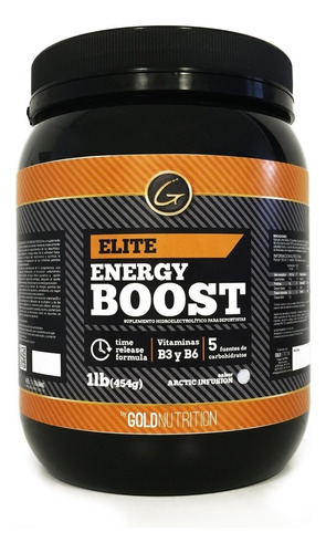 Energizante Energy Boost Gold Nutrition 1lb Cafeina Taurina Sabor Artic Infusion/Wilde Orange