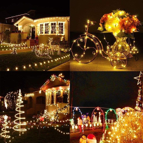 Guirnalda De Luces Led Solares Con Cable De Cobre P/exterior