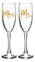 Comprar Copas Mr Y Mrs Dorado Para Brindis Boda De Champagne Novios