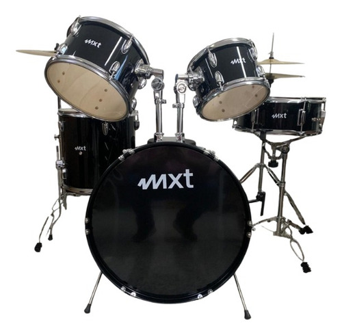 Bateria Acústica Completa Mxt M-B120P Cor Preto
