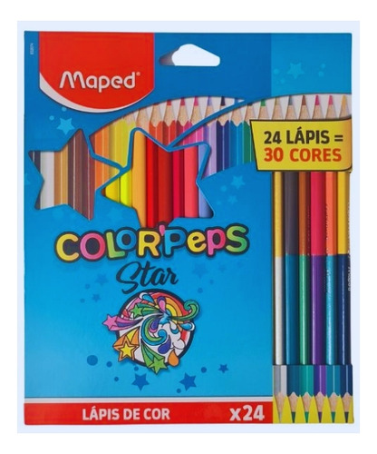 Lápis De Cor Maped Color'peps Star 24+6duo 30 Cores