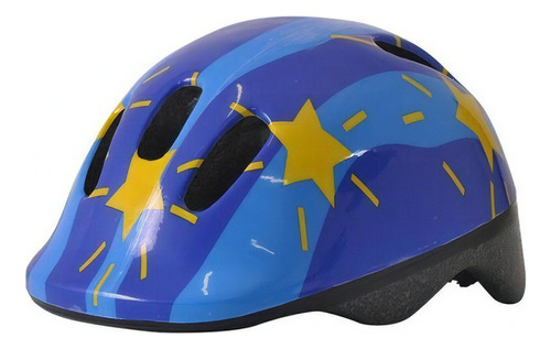 Capacete Bike Ciclismo Skate Poker Out Mold Infantil Cor Azul Tamanho P (48-52 cm)