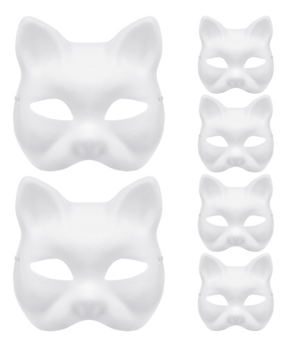 Máscara De Halloween, Máscara Blanca Decorativa, 6 Unidades