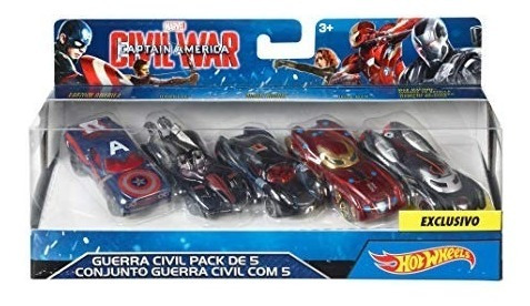 Carritos Hot Wheels Marvel Captain America Civil War Set