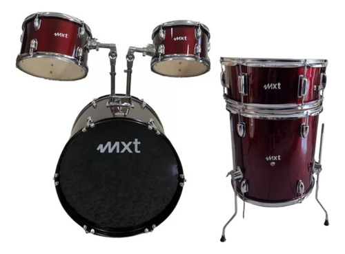 Bateria Acústica Mxt B20 Vinho Shell Pack (apenas Tambores) Cor Bordô