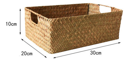 Zp 2x Cesta De Armazenamento Retangular De Vime De Vime