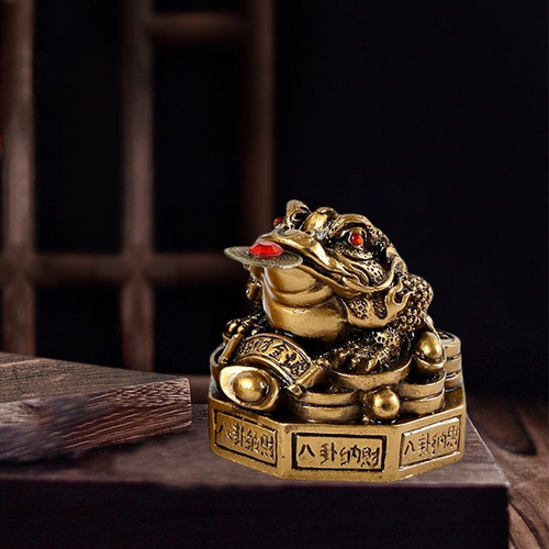 2 Lucky Charm Wealth Frog Figurita Ranas De Dinero De Bronce