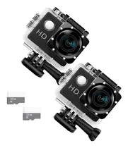 Comprar Pack X2 Camaras Deportivas Casco Moto Bicicleta + 2 Sd 32gb