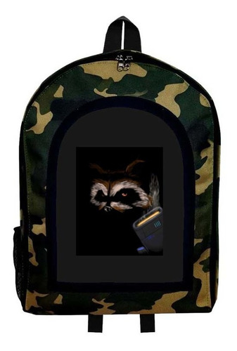 Mochila Camuflada Rocket Racoon Nueva Colección Modelo 25