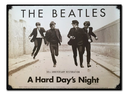 #874 - Cuadro Vintage Rock - The Beatles Poster No Chapa