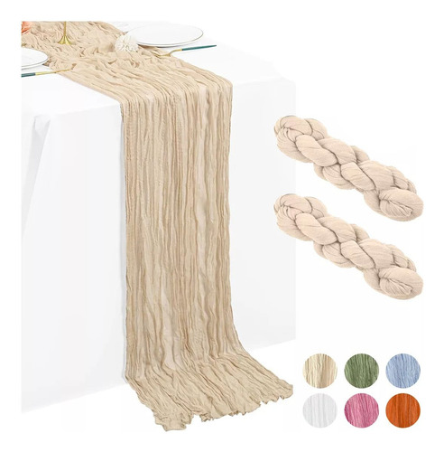2pzs Caminos De Mesa Gasa Elegante Boho Decoración Boda Color Lavanda Beige Mantel Decorativo Ruffled Table Decoration Baby Shower Birthday Celebration Vintage Style Decoration