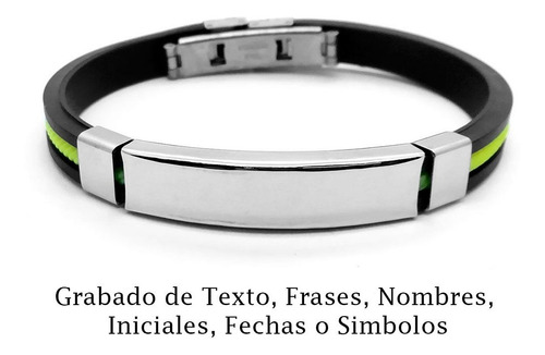 Imagen 5 de 10 de Pulsera Spotify Goma Acero Grabado Láser Personalizado 1114