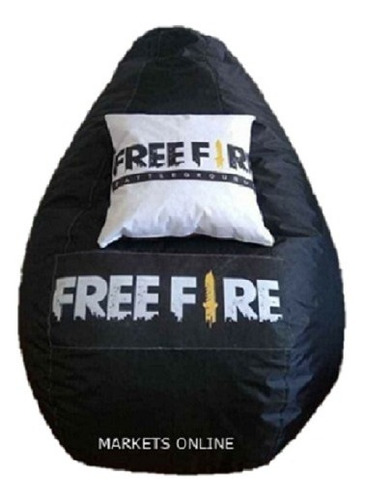 Puff En Lona Impermeable Free  Fire 