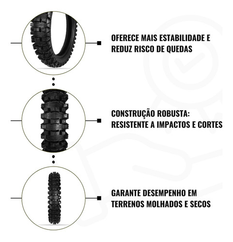 Pneu Traseiro Medium Soft 120/90-19 Borilli Mx 007 Crf 250r