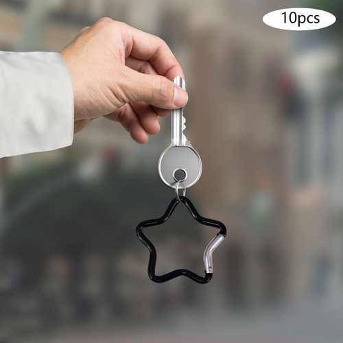 10 Clips Para Llavero Con Mosquetón En Forma De Estrella De