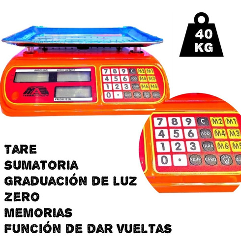 Imagen 2 de 7 de Bascula Electronica Peso Digital De Hasta 40kg