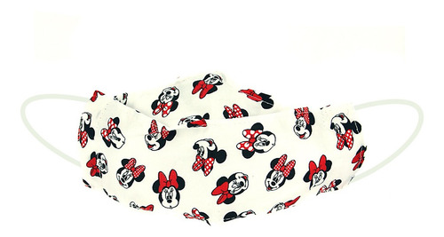 Mascarillas de tela 3D lavables blancas de Minnie Mouse, 10 unidades, color blanco