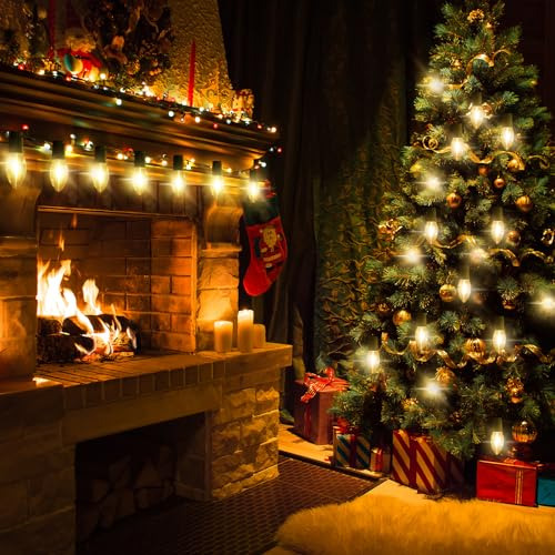 Luces De Cuerda De Navidad C9, 100ft, Conectables, Clar...