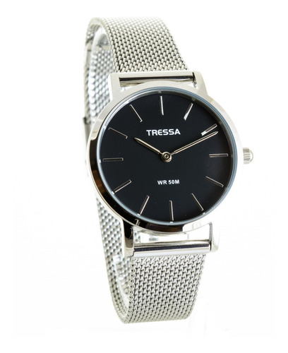 Reloj Tressa De Dama Metálico Con Malla Tejida Bonnie-m