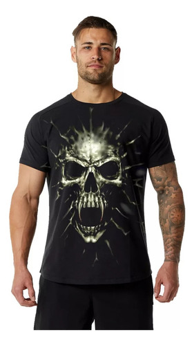 Playeras Camiseta Hombre Estampado 3d Calaveracuello Redondo