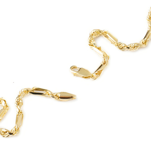 Cadena Torsal Figaro 3mm Oro Italiano Hueco 10k 50cm Color Dorado