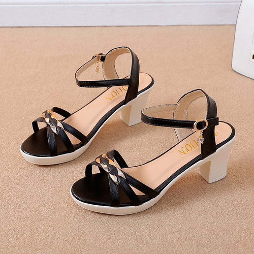 Sandalias Informales De Verano Con Punta Redonda Para Mujer,
