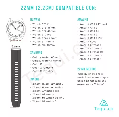 Correa Reloj Inteligente Huawei Gt2 Pro Pulso Cuero 22mm