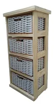 Comprar Canastero Organizador Ordenador 4 Canastos De Mimbre