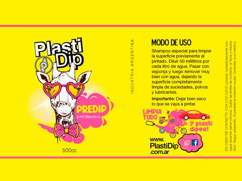 Imagen 3 de 8 de Shampoo Ph7 Neutro Pre Pintado Predip Plasti Dip 500ml