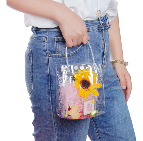 30 Bolsas De Regalo De Pvc Transparente De 15x7x20cm Con