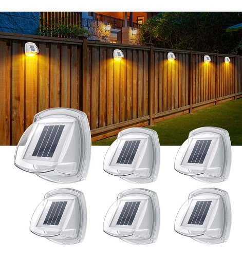 Luz Solar Para Valla Acampar Impermeable 6 Led Pared