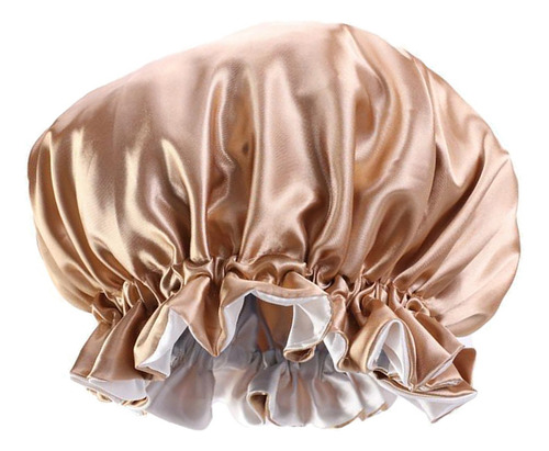 Gorro De Seda Satinado Con Banda Elástica Reversible Caqui