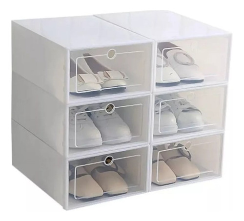 Pack 6 Caja Organizador Zapato Estante Armarble Apilable