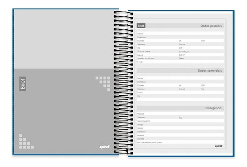 Caderno Universitário Capa Dura 10x1 160 Folhas Brief Azul