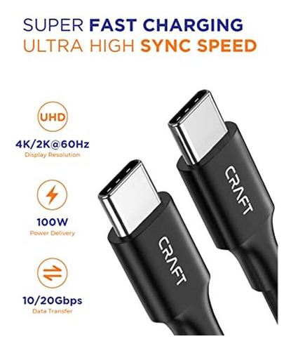 Cable Craft Usb C De 6.5ft | Cable De Datos Usb C A Usb C 3.