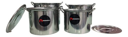 Juego De Ollas Con Tapa Acero Inoxidable 8 Pz Excellence Sho Color Plateado