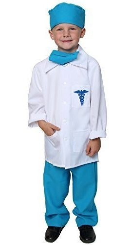Conjunto De Disfraz De Doctor Azul Deluxe - Talla 4-6
