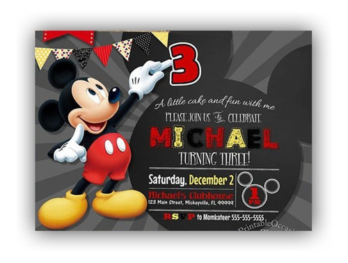 Invitaciones Digitales De Mickey Mouse