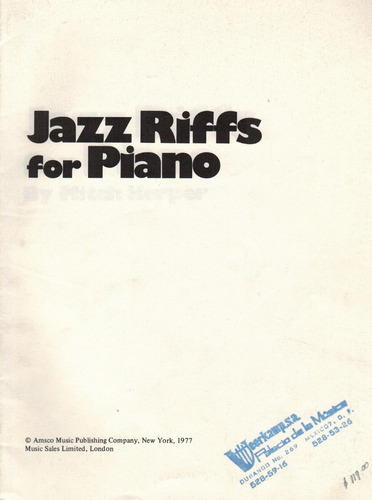 Mitch Kerper: Jazz Riffs For Piano.