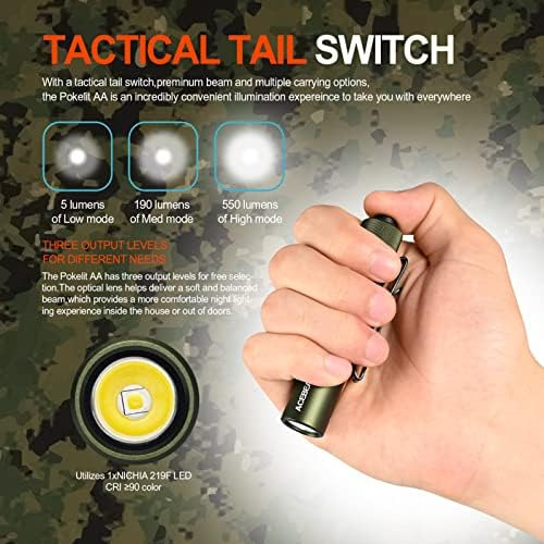 Linterna Led Mini Acebeam C/clip - Verde