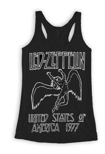 Imagen 1 de 2 de Led Zeppelin 1977 Tank Top Dama Rott Wear