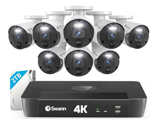 Sistema De Seguridad  4k 8 Cámaras Con Nvr 8ch Inalám