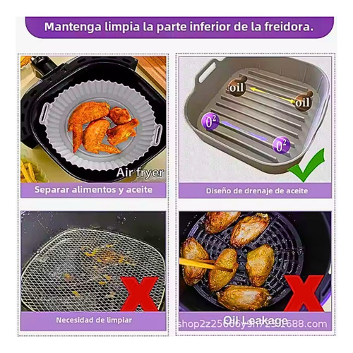 Molde Pack X4 Silicona Antiadherente Para Freidora De Aire Mixto